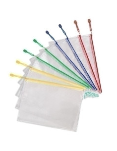 DOSIER SOBRE TARIFOLD CREMALLERA PVC A4 COLORES SURTIDOS PACK de 8