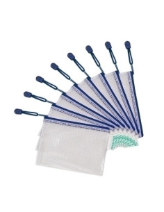 DOSIER SOBRE TARIFOLD CREMALLERA PVC A6 AZUL PACK de 8