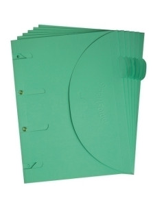 DOSIER SOBRE TARIFOLD SMARTFOLDER CARTON VELCRO A4 4 TALADROS VERDE PACK de 6