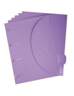 DOSIER SOBRE TARIFOLD SMARTFOLDER CARTON VELCRO A4 4 TALADROS VIOLETA PACK de 6