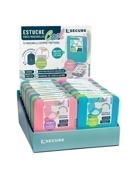 ESTUCHE PORTA MASCARILLA XSECURE COOL 105x130 mm EXPOSITOR de 24