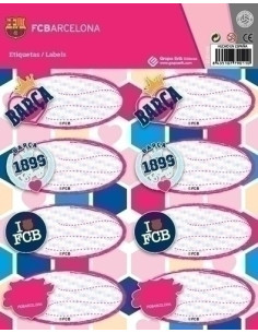ETIQUETA ESCOLAR ERIK 158x20 FC BARCELONA CHICAS