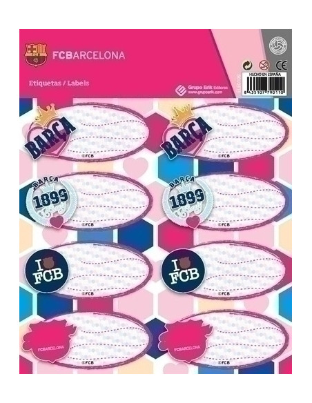 ETIQUETA ESCOLAR ERIK 158x20 FC BARCELONA CHICAS