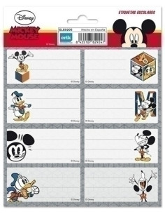 ETIQUETA ESCOLAR ERIK 8x4 cm DISNEY CLASSIC 16 ud