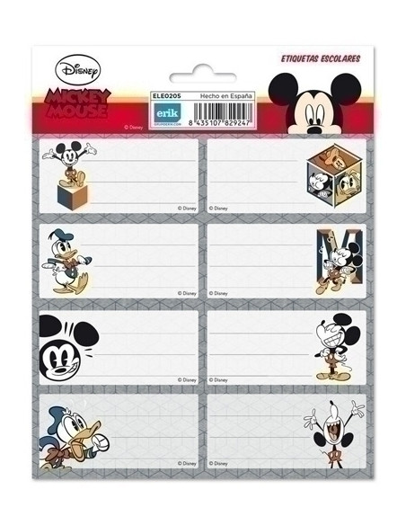 ETIQUETA ESCOLAR ERIK 8x4 cm DISNEY CLASSIC 16 ud
