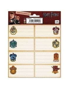 ETIQUETA ESCOLAR ERIK 8x4 cm HARRY POTTER ESCUDOS 16 ud