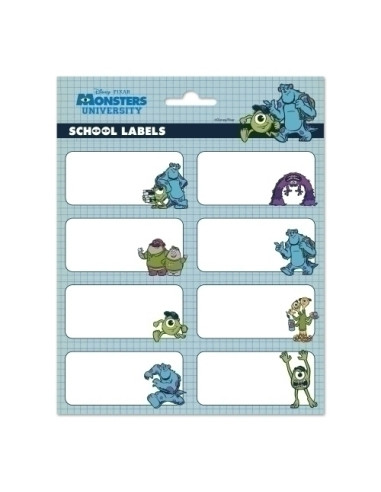 ETIQUETA ESCOLAR ERIK 8x4 cm PIXAR MONSTRUOS SA 16 ud