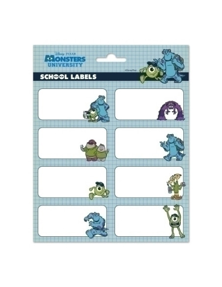 ETIQUETA ESCOLAR ERIK 8x4 cm PIXAR MONSTRUOS SA 16 ud ETIQUETA ESCOLAR ERIK 8x4 cm PIXAR MONSTRUOS SA 16 ud
