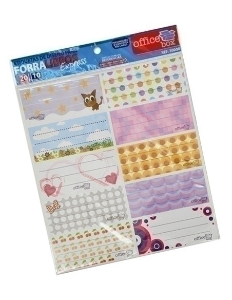 ETIQUETA ESCOLAR OFFICE BOX FORRA LIBROS EXPRESS BLISTER de 10