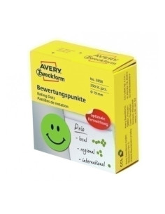 ETIQUETA ESCOLAR ZDESING AVERY MOTIVACIONAL CARA SONRIENTE VERDE 1 ROLLO 250 UND