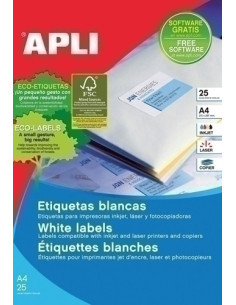ETIQUETAS ADHIMPRAPLI A4 BLANCA CRECTOS BLISTER 25h 105x148 mm 100 uds10827