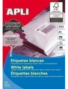 ETIQUETAS ADHIMPRAPLI A4 BLANCA CRECTOS CAJA 500h  700x424 mm 10500 uds01779