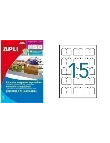 ETIQUETAS ADHIMPRAPLI A4 BLANCA COLGANTE CROMOS CAJA 10h 28x43 mm 150 uds11946