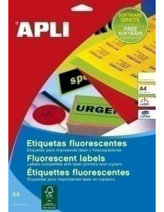 ETIQUETAS ADHIMPRAPLI A4 FLUOR AMARILLO LS-CP CROMOS CAJA 100h 991x677 mm 800 uds12985