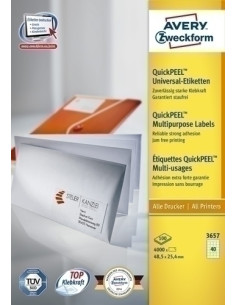 ETIQUETAS ADHIMPRAVERY A4 BLANCA CRECTOS CAJA 100h  485x254 mm 4000 uds3657