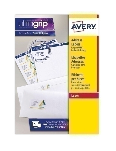 ETIQUETAS ADHIMPRAVERY A4 BLANCA CROMOS CAJA 100h  635x339 mm 2400 udsL7159
