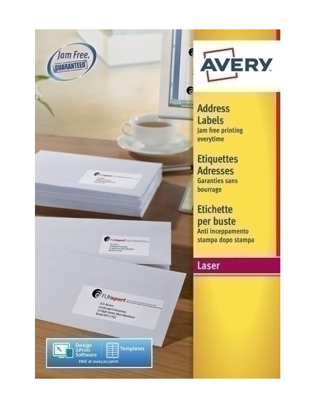 ETIQUETAS ADHIMPRAVERY A4 BLANCA CROMOS CAJA 100h  635x466 mm 1800 udsL7161