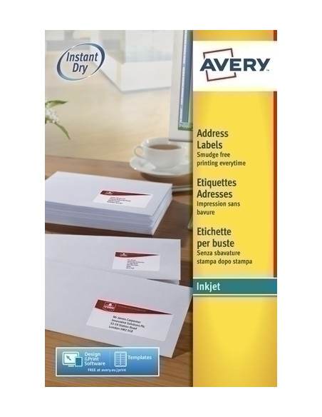 ETIQUETAS ADHIMPRAVERY A4 BLANCA CROMOS INKJET CAJA 25h 991x677 mm 200 udsJ8165
