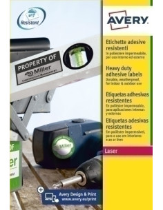 ETIQUETAS ADHIMPRAVERY A4 POLYESTER PLATA CRECTOS LASER CAJA 8h 210x297 mm 8 udsL6013