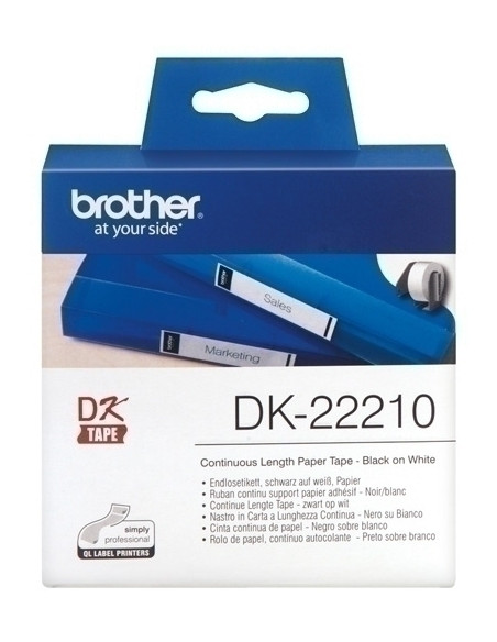 ETIQUETAS BROTHER CONTINUA PAPEL BLANCO  29 mm ROLLO 3048 m DK22210