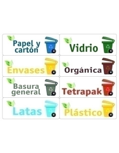 ETIQUETAS IDENTIFICADORAS RESIDUOS TICO 120x45 mm SURTIDO de 24