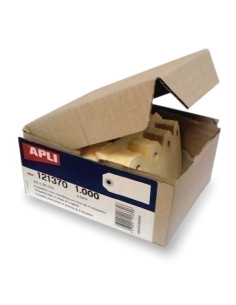 ETIQUETAS MANUALES COLGANTES con ARANDELA APLI  60x26 mm CAJA 1000 uds121370