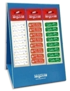 ETIQUETAS REGALO ADH HOLOGRAFICAS BLISTER DE 16 45x15 SURTIDO EXPOSITOR DE 160