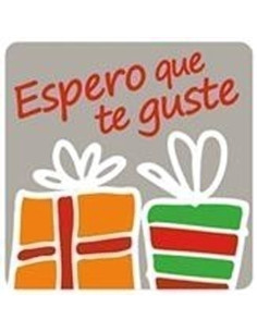 ETIQUETAS REGALO ADH ROLLO  250 uds  ESPERO QUE TE GUSTE  CUADRADA COLOR