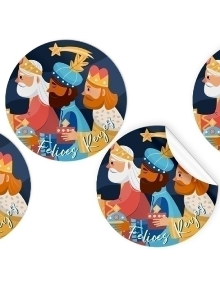 ETIQUETAS REGALO ADH ROLLO  250 uds REDONDAS Ø 40 NAVIDAD  FFELICES REYES