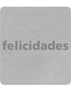 ETIQUETAS REGALO ADH ROLLO  500 uds  FELICIDADES  CUADRADA
