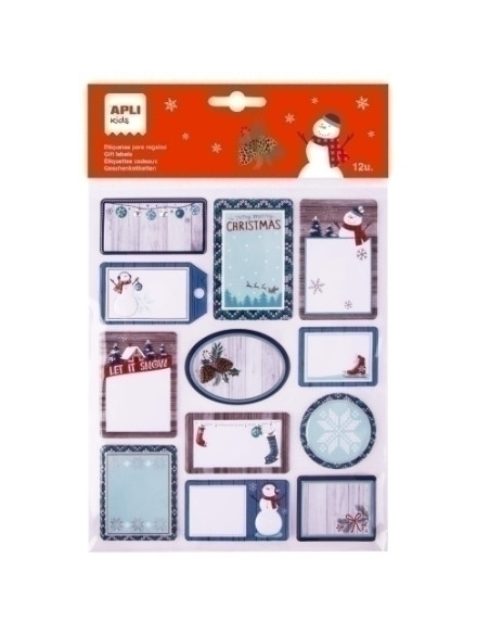 ETIQUETAS REGALO BOLSA APLI NAVIDAD BOLAS 1h 19608