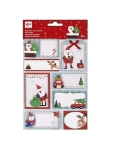 ETIQUETAS REGALO BOLSA APLI NAVIDAD HOLA PAPA NOEL 1h 19814