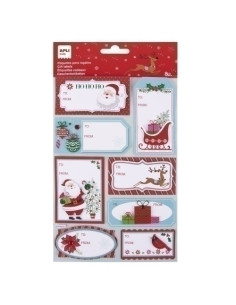 ETIQUETAS REGALO BOLSA APLI NAVIDAD PAPA NOEL 1h 19269
