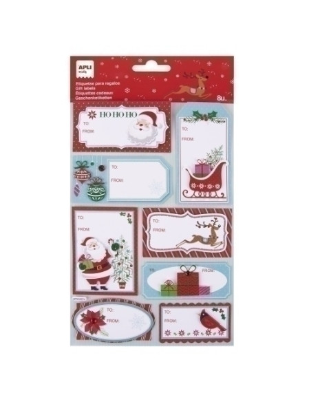 ETIQUETAS REGALO BOLSA APLI NAVIDAD PAPA NOEL 1h 19269