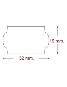 ETIQUETAS de PRECIOS METO N1 ADHREMOVIBLE 32x19 mm BLANCA ROLLO 1000 uds
