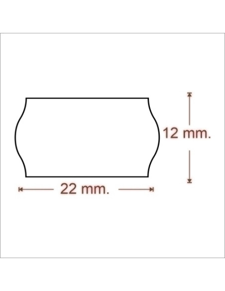 ETIQUETAS de PRECIOS METO N2 ADHNORMAL 22x12 mm BLANCO ROLLO 1500 uds