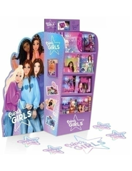 EXPOSITOR DE SUELO CON PANTALLA SUPER GIRLS