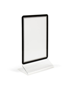 EXPOSITOR SOBREMESA TARIFOLD EN FORMA DE T A4 MAGNETO VERTICAL TRANSPARENTE