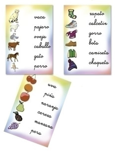 FICHAS  KLUGER ASOCIA LAS PALABRAS 25 fichas  reutilizables 3 AÑOS