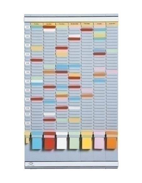 FICHERO MURAL PLANNING ATLANTA SEMANAL FICHAS  T  con 20 RANURAS 490x63