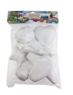 FIGURAS POLIESPAN SURTIDO BOLSA 6 Estrella Corazón Perro Avión Coche Piña