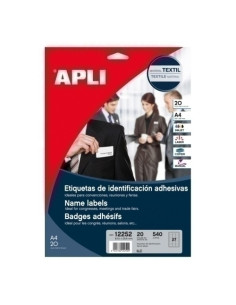 FUNDA DISTINTIVO APLI A4 TEXTIL IMPRIMIBLE 635x296mm CAJA DE 20h