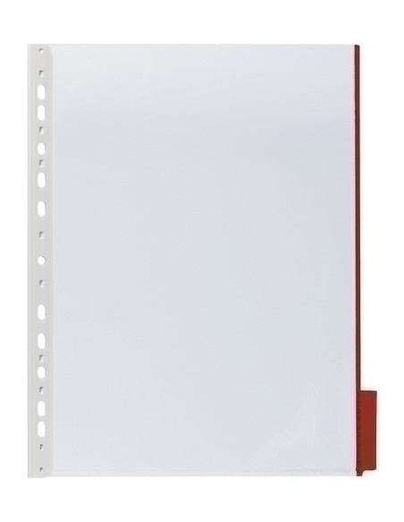FUNDA DURABLE DIN-A4 PESTAÑA ROJA PAQUETE de 5