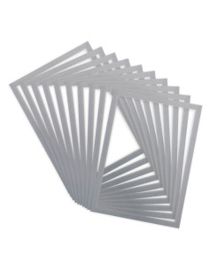 FUNDA PORTA CARTELES TARIFOLD MAGNETO PRO SOLO A4 VERTICALHORIZONTAL GRIS PLATA BOLSA DE 10 con ventana abierta frontal