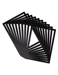 FUNDA PORTA CARTELES TARIFOLD MAGNETO PRO SOLO A4 VERTICALHORIZONTAL NEGRO BOLSA DE 10 con ventana abierta frontal