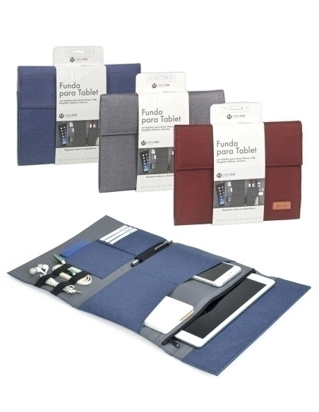FUNDA TABLET CARCHIVO VENTURE 101  UNIVERSAL CON SOLAPA SURTIDO 3 col