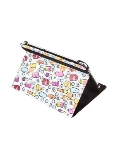 FUNDA TABLET SILVER HT ESTAMPADA UNIVERSAL 9 -104  COOL ICE POP METAL ROJO PUNTOS AZULES