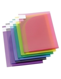FUNDA TARIFOLD PORTADOCUMENTOS 2 COMPARTIMENTOS A4A3 PAQUETE DE 12 SURTIDOS