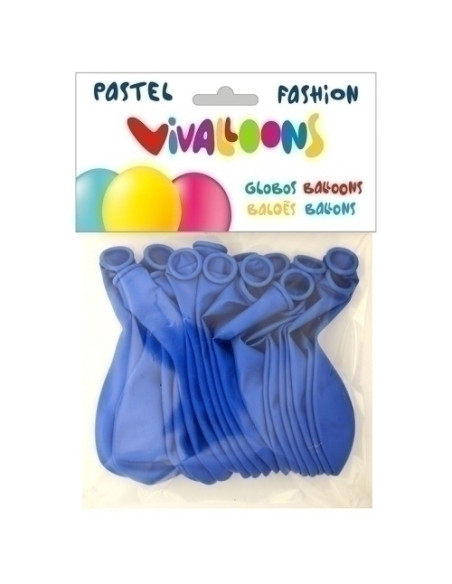 GLOBO VIVALLOONS FASHION PASTEL AZUL MEDIO BOLSA DE 20