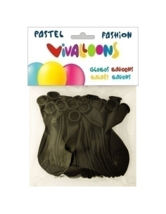 GLOBO VIVALLOONS FASHION PASTEL NEGRO BOLSA DE 20